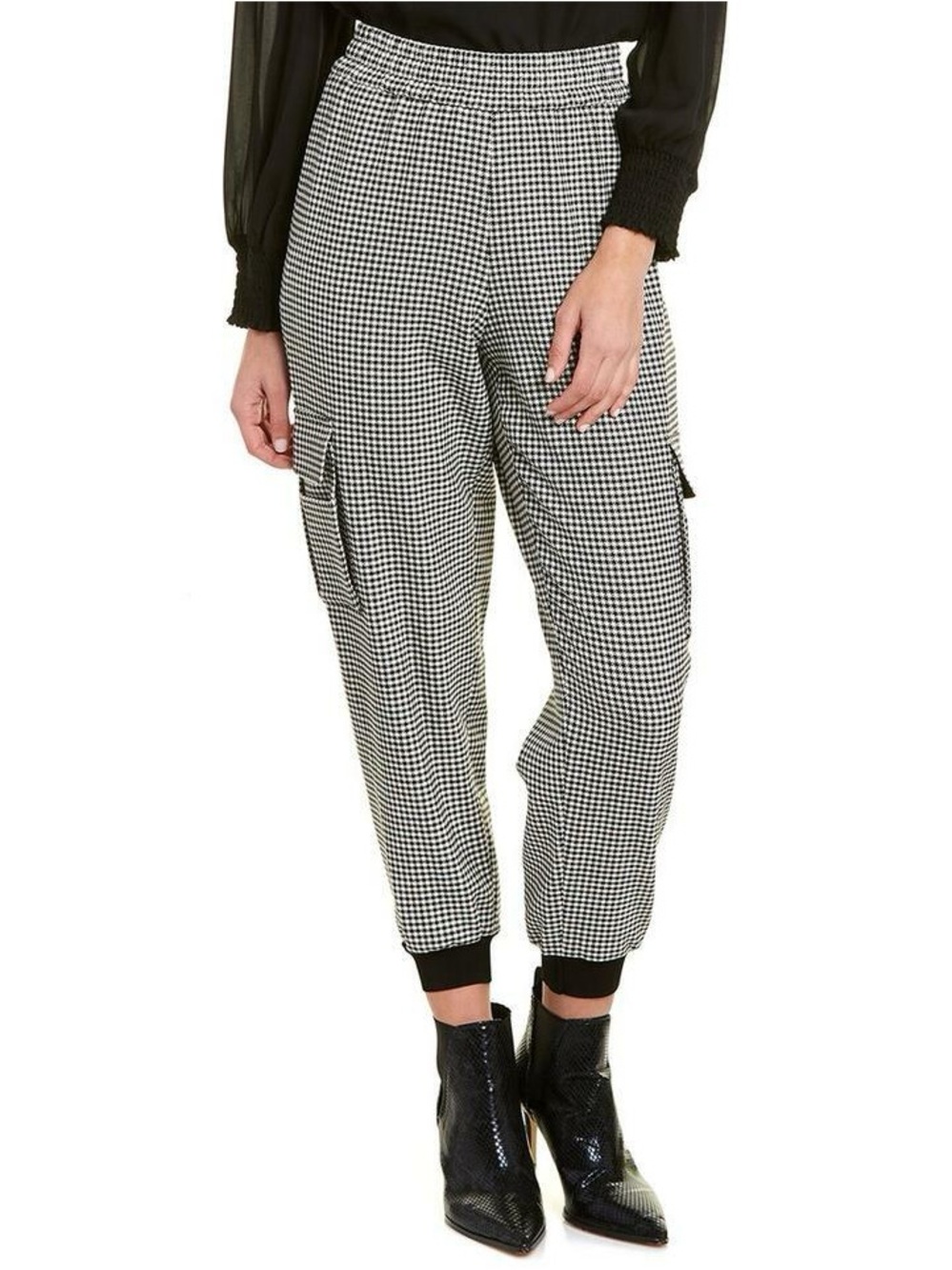 Alice + Olivia cargo Jogger Pants - Black/White